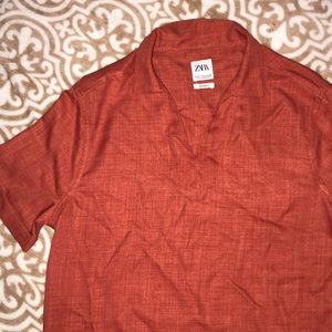 ZARA RELAXED FIT orange blouse